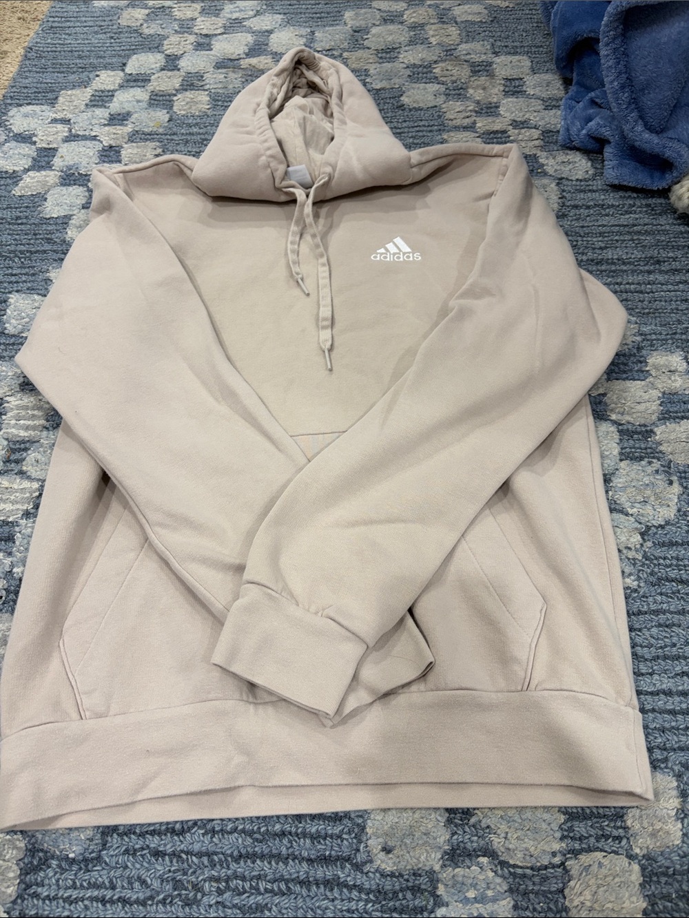 adidas Light Beige Hoodie with White Logo